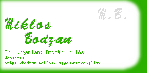 miklos bodzan business card