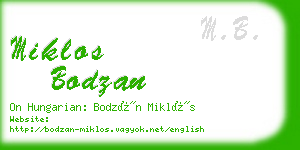 miklos bodzan business card